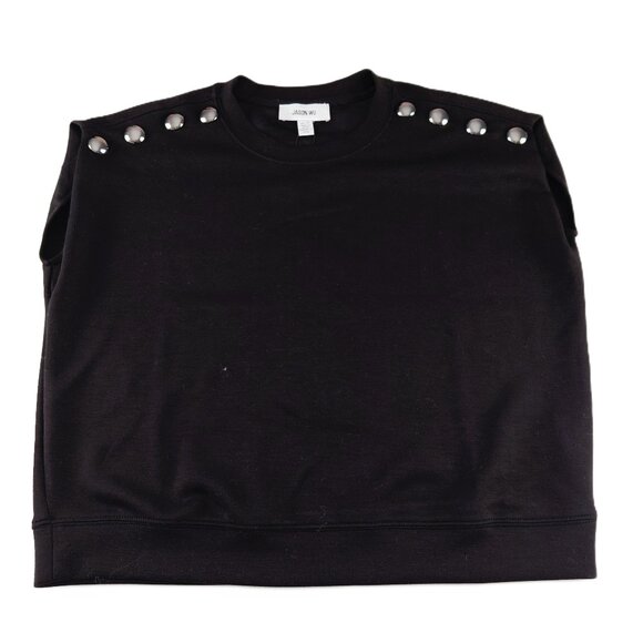 Jason Wu Tops - Jason Wu Sleeveless Crewneck Sweatshirt Women's XS Black with Silver Buttons